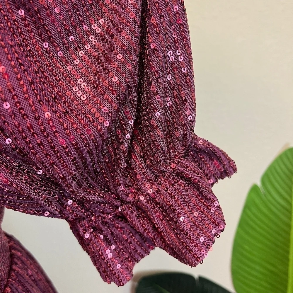 Ivy City Co Clara in Plum Sequin Dress - NEW - Size L